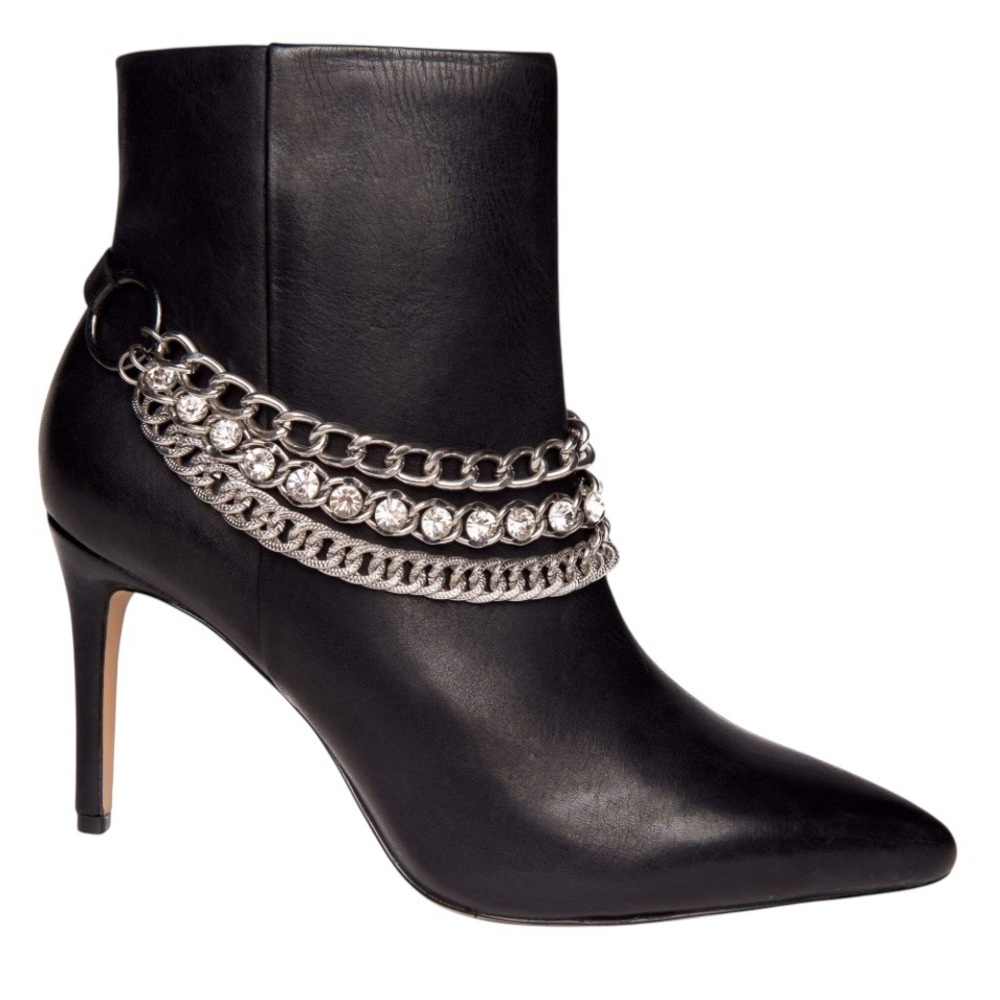 Triple Chain & Rhinestone Boot Straps NWOT
